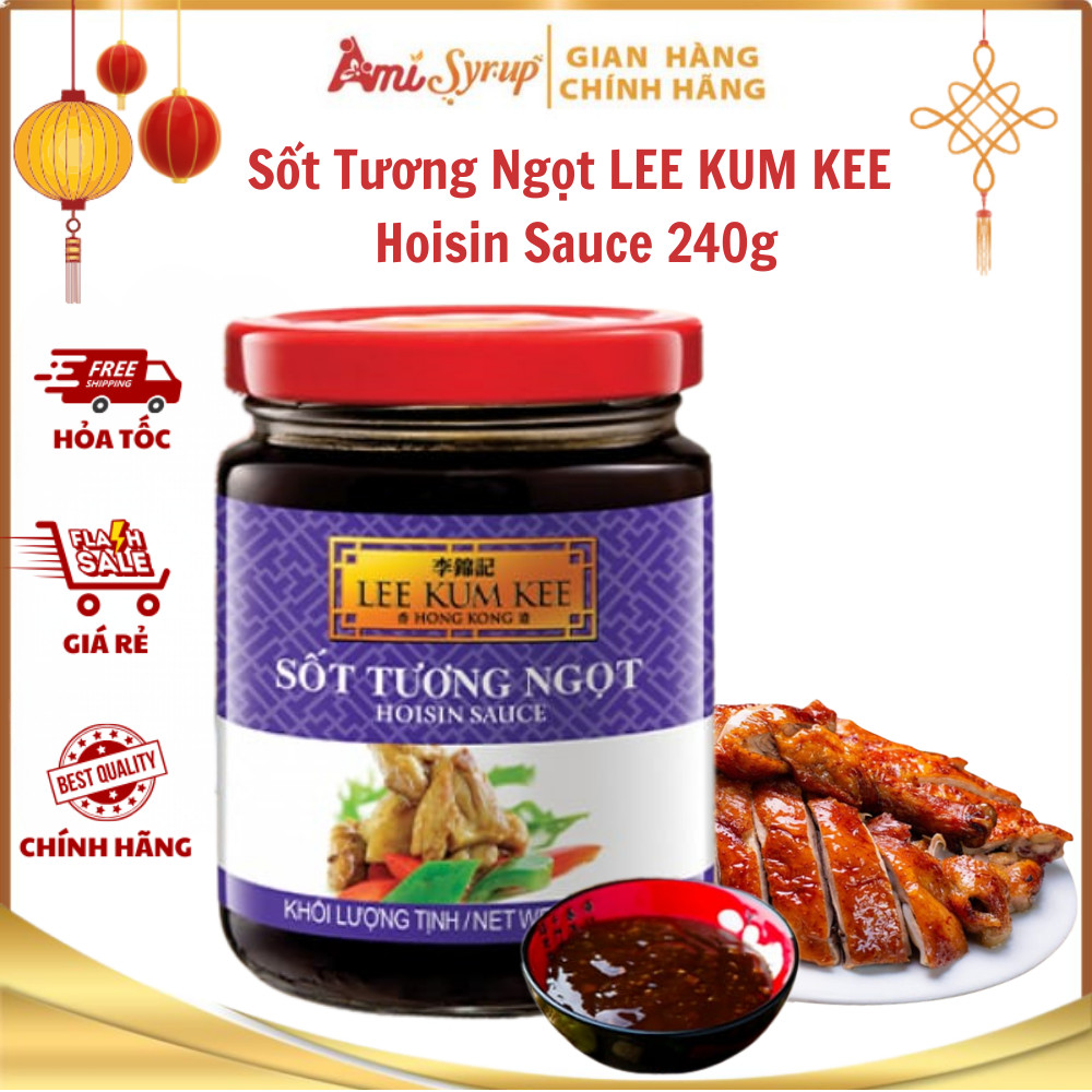 Sốt Tương Ngọt LEE KUM KEE Hoisin Sauce 240g, Hương Vị Ngọt Mặn Hài Hòa Dễ Ăn Chuẩn Vị Hoa