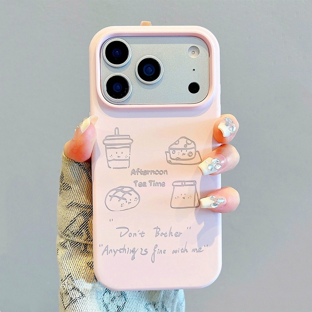 Trà Chiều Silicon Lỏng Ốp Lưng Điện Thoại iPhone 17 Pro Max 17 Air 16 Plus 15 14 13 12 11 Vỏ Bảo Vệ Chống Sốc