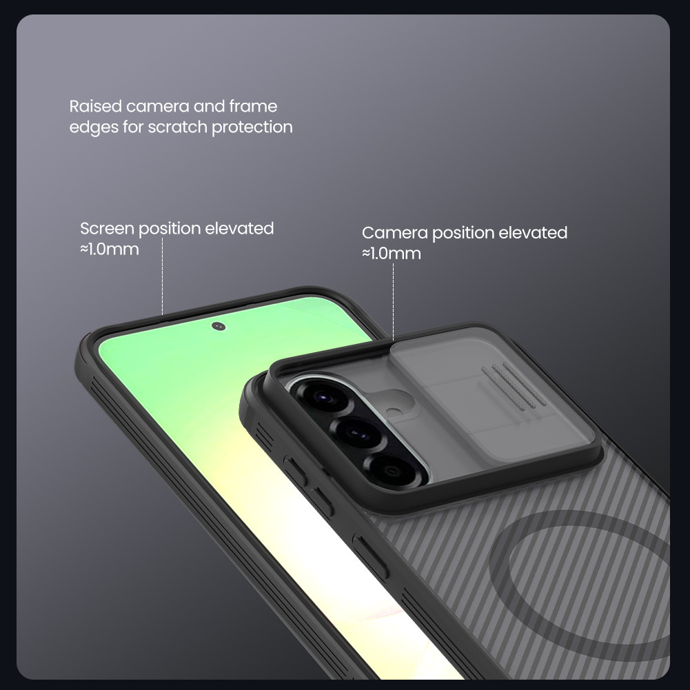 Nillkin Cho Galaxy A57 A37 A17 Camshield Pro PC Từ Tính TPU Bảo Vệ Ống Kính Máy Ảnh Trượt Trượt Ốp Lưng Cứng Nam Châm Vỏ Điện Thoại Vỏ