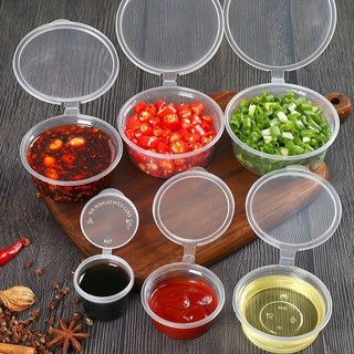 Lốc 50-100c hũ sốt, hộp đựng 1oz-4oz (30ml-120ml) nắp liền, hủ tròn nhựa PP