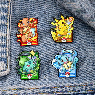 4 Cái / bộ Hoạt Hình Pokémon Anime Huy Hiệu Kim Loại Ve Áo Pin Dây Thắt Lưng Dây Buộc Trang Trí Trâm Cài