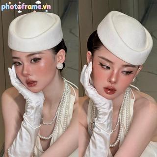 Mũ Nồi Vintage Tiếp Viên Hàng Không - Phong Cách Retro với Kẹp Tóc Thời Trang