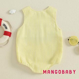 MG-Baby Girl Áo Liền Quần Mùa Hè Sọc In Thuyền Thêu Áo Liền Quần Không Tay Cho Sơ Sinh Quần Áo Dễ Thương