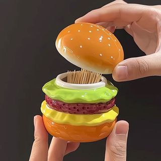 Sáng Tạo Burger Tăm Hộp Đựng Tăm Hộ Gia Đình Dễ Thương Bông Swab Nha Khoa Bóng Hộp Bảo Quản Dễ Thương Để Bàn Trang Trí Đồ Trang Trí