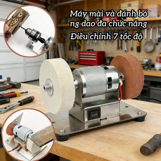 Máy mài dao Mini đa chức năng hai bánh | Máy tính để bàn Máy tính để bàn 220V Kéo mài nhanh gia đình