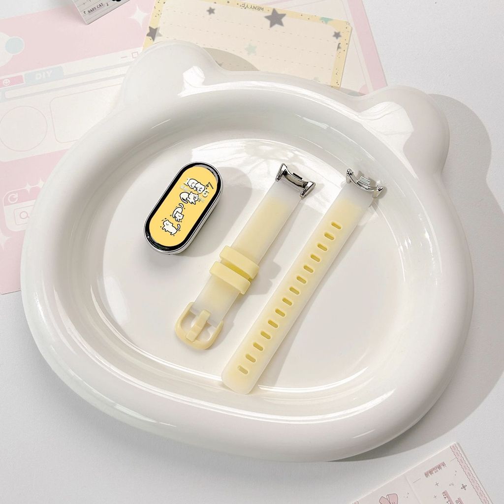 Dây đeo silicon cho Xiaomi Mi Band 10 9 8 nfc Vòng tay màu kép có thể thay thế cho Mi Band 9 10 Dây đeo cổ tay phiên bản gốm sứ