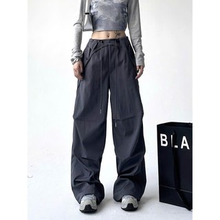 Quần Dù Ống Rộng Phong Cách Douyin Y2K Hottrend, Dây Rút Eo, 2 Size L & XL, Chính Hãng HoodieX
