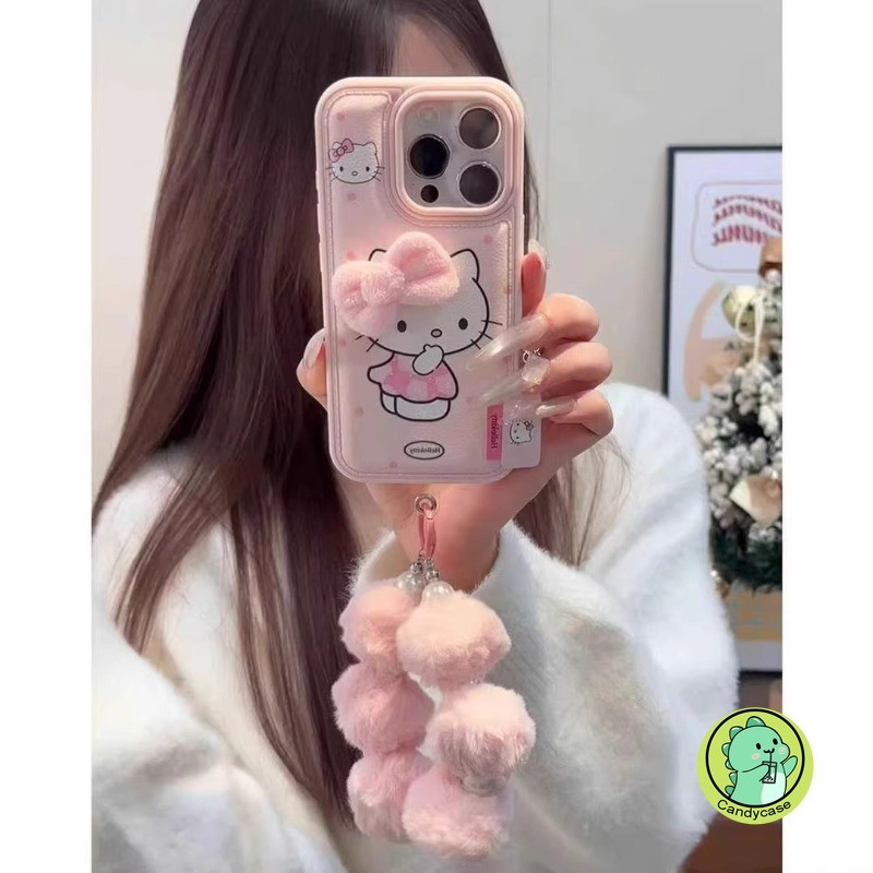 Ốp Điện Thoại Mèo Kitty Dễ Thương Có Dây Buộc Sang Trọng Cho Xiaomi 17 Pro Max 15 15S 14 Pro 13 Poco X7 F8 F7 Ultra F6 F5 Pro 5G 4G Vỏ Da PU Hoạt Hình Vỏ Mềm