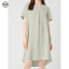 Váy ngủ ngắn tay cổ chữ V 100% Cotton màu trơn dành cho nữ / Váy ngủ Crepe hai lớp mùa hè / Thoải mái mềm mại thoáng khí có thể mặc bên ngoài One @ -