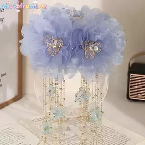 Khung ảnh hoa sen kẹp tóc kim sa lấp lánh - Phụ kiện tóc thời trang cá tính dành cho nữ