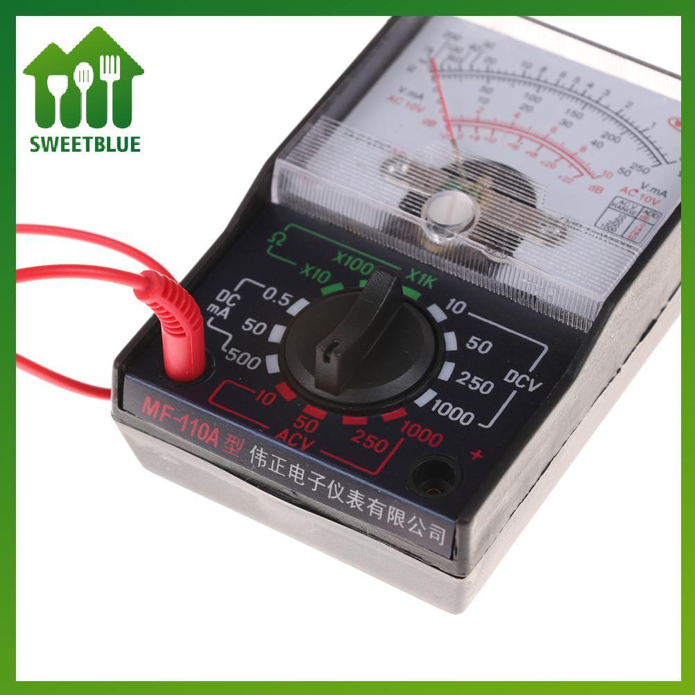 SWEET DC / AC 1000V Vôn kế 250mA Ampe kế 1K Đồng hồ đo điện trở Analog Đồng hồ vạn năng n