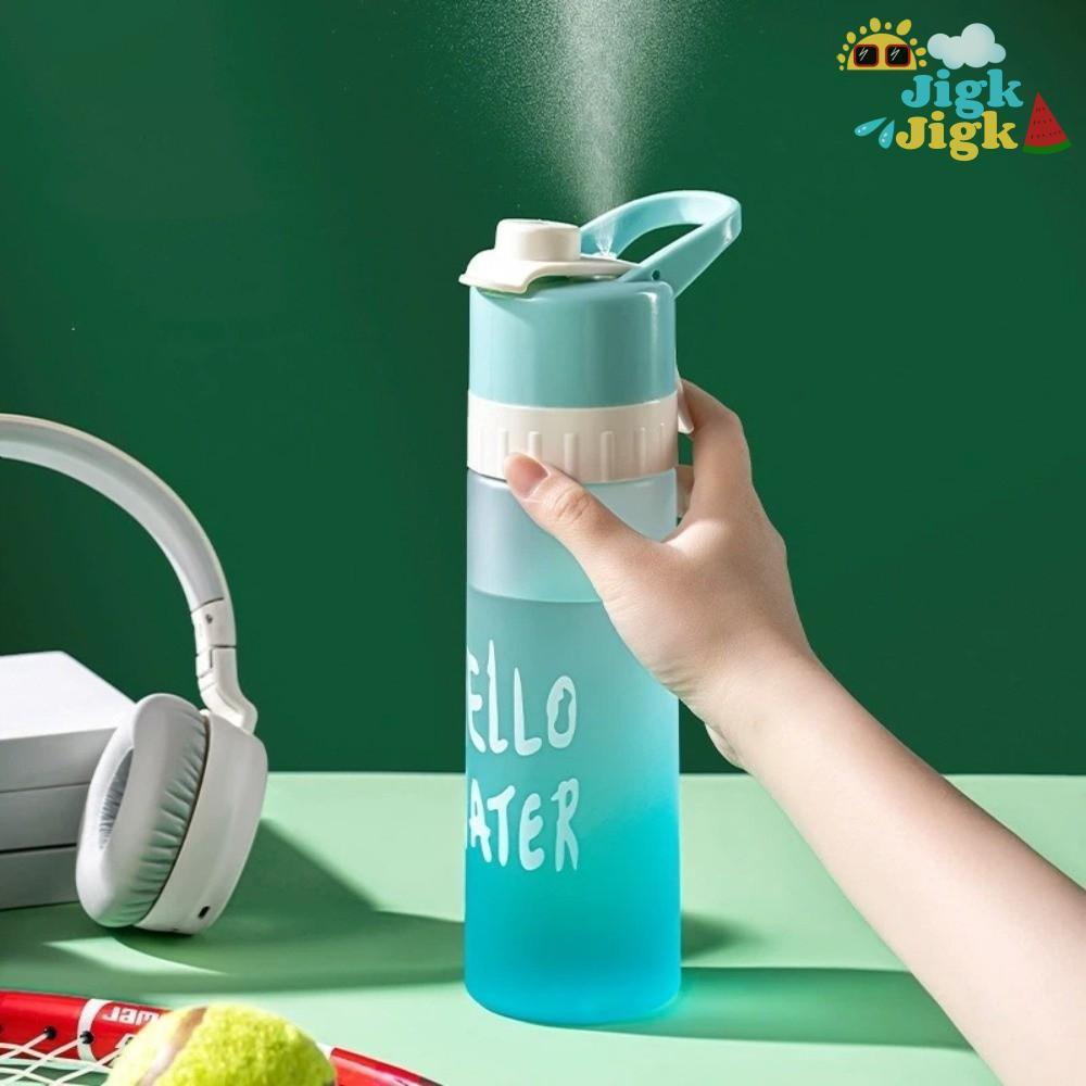 Chai nước chuyển màu phun JiKK 650ml, dễ dàng mang theo có tay cầm Cốc nước thể thao, Máy làm mát di động Máy uống phun sương nước Chai du lịch ngoài trời