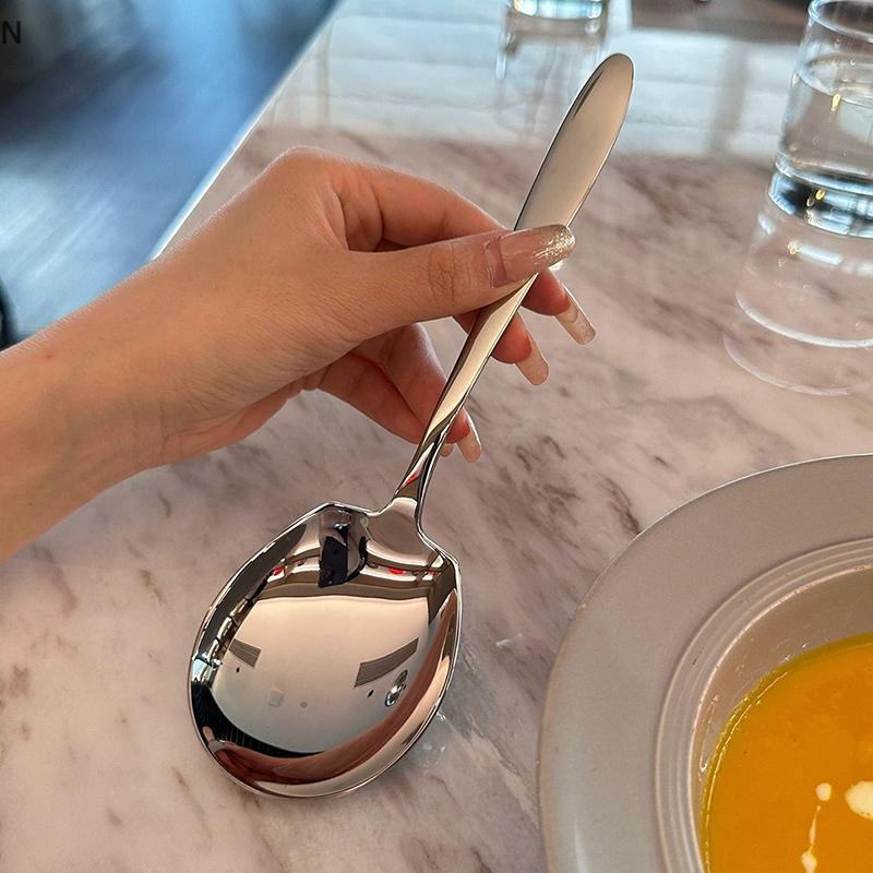 NS Siêu Lớn Tablespoons Kicthen Thép Không Gỉ Phục Vụ Thìa Phòng Ăn Chất Lượng Cao Thiên Thần Bạc Muỗng NS