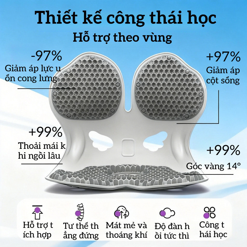 Ghế công thái học chỉnh tư thế chống gù lưng giảm đau mỏi lưng hỗ trợ xương sống cao cấp gấp