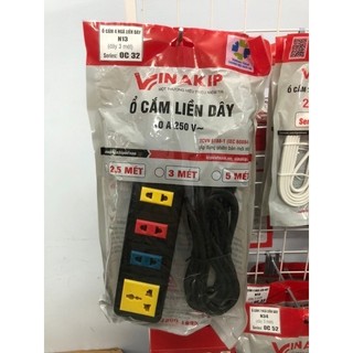 (Freeship) Ổ cắm điện 4, 5, 7 ngã có công tắc ,dây điện nối dài 3m, 5 m, Hãng Vinakip