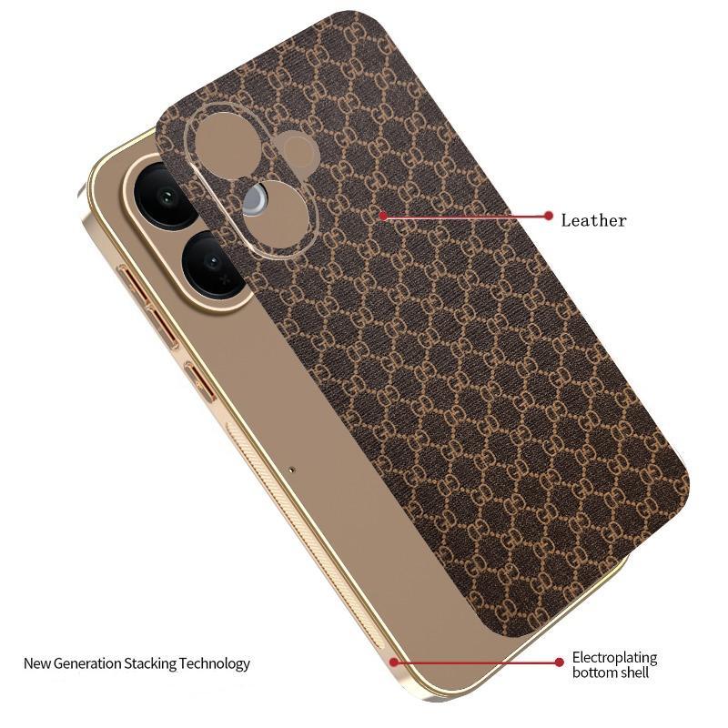 Ốp Lưng Cho Vivo V60 Lite Sang Trọng Cổ Điển Da Thời Trang Mạ Điện Cạnh Chống Rơi Vỏ Bảo Vệ Điện Thoại