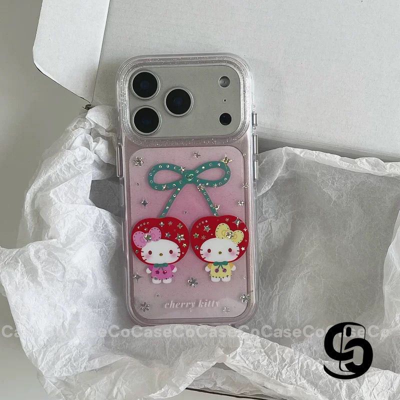 Ốp Lưng Cho IPhone 11 15 16 17 13 12 14 Pro Max 17air 16 7 8 Plus XR Bìa mềm hình chú mèo anh đào dễ thương