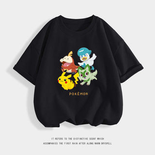 Áo thun casual dễ thương và vui nhộn dành cho bé trai với hình ảnh Pokémon Pikachu và các Pokémon khác.