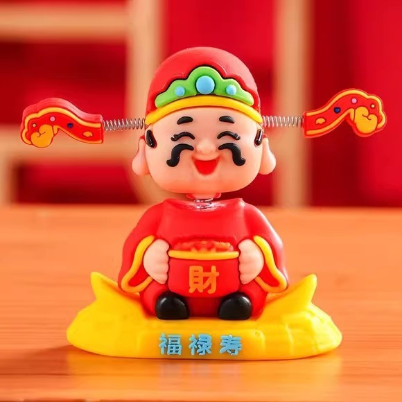 2025 Sáng Tạo Xe Đồ Trang Trí Dễ Thương Hoạt Hình Điều Khiển Trung Tâm Lắc Đầu Lễ Hội Hợp Thời Trang Trang Trang Trí Xe Ô Tô Thần Tài Vương Quốc