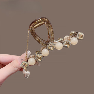 Phong Cách Mới Kim Cương Giả Ngọc Trai Lấy Kẹp Nữ Đầu Lưng Tóc Đa Năng Tóc Cá Mập Kẹp Tóc Cao Cấp Mũ Đội Đầu