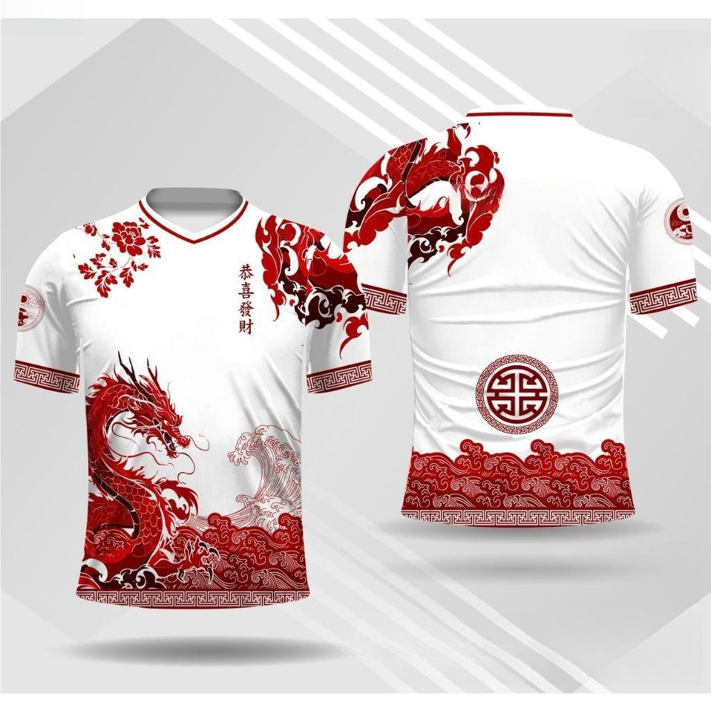 Áo thun nam thiết kế 3D hình rồng Trung Quốc - Phù hợp cả ngày thường lẫn lễ hội