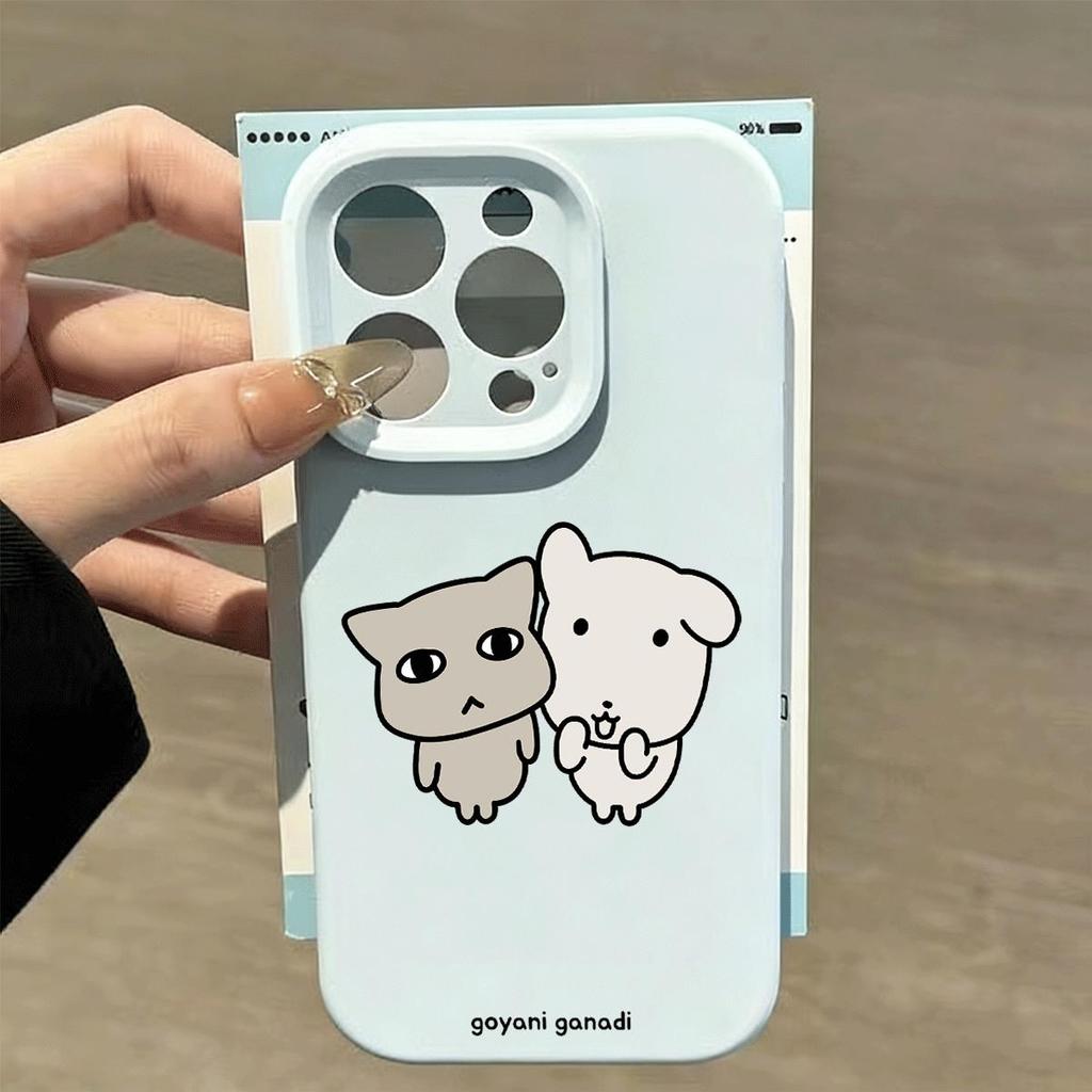 Xám mèo anh em dán cho 16 trường hợp iPhone 17Air gạo nếp trường hợp 14 13 11Pro