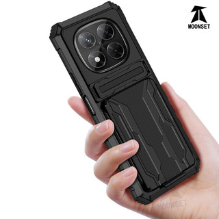 Dành Cho Redmi Note 14 Pro 4G / 5G / Note 13 Pro 5G / POCO X6 5G Ốp điện thoại Chân Đế Đựng Thẻ Lưng Cứng Cạnh Mềm Vỏ Chống Sốc Hạng Nặng