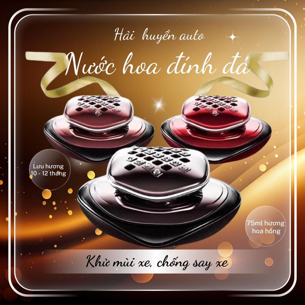 Nước hoa đính đá để taplo ô tô khử mùi, chống say xe, có mùi thơm siêu bền và sang trọng dung tích 75ml