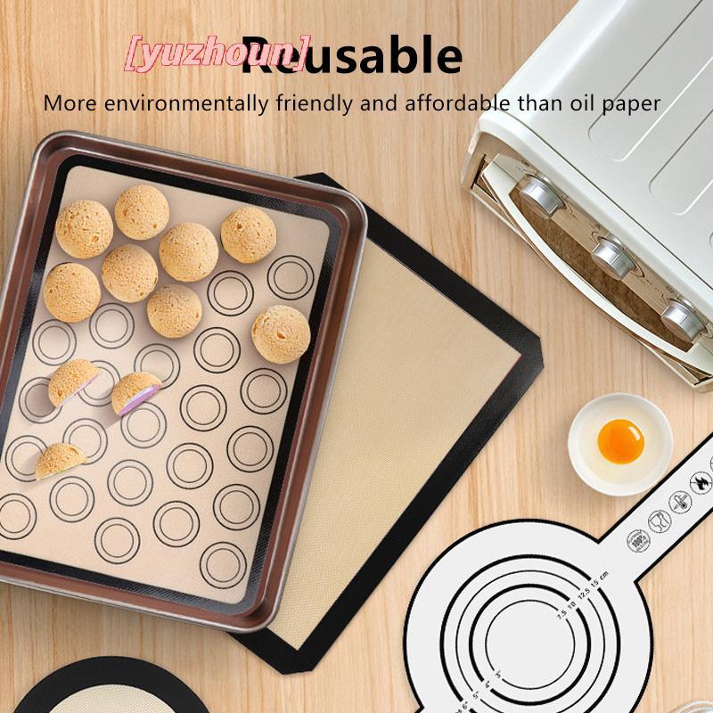 [yuzhoun] 1 Thảm Nướng Bánh Silicon 42x29,5cm Cho Lò Nướng 30 Vòng Tròn Chịu Nhiệt Chống Dính Cho Bánh Quy Macaron