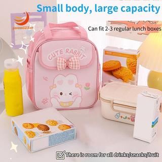 Túi đựng hộp cơm Kawaii dễ thương cách nhiệt tái sử dụng cho bé gái, giữ nóng/lạnh, màu be