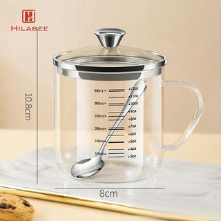 Cốc đo thủy tinh có nắp đậy, cốc uống nước, cốc có borosilicate cao