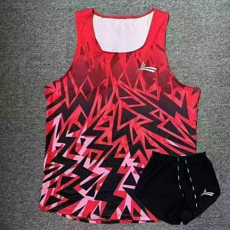 [Special Offer] Track and Field Sports Marathon Running Racing Suit Men's and Women's Quick-Drying Breathable Vest 6LLM