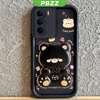 Ốp Lưng Cho Realme C75 REALME C71 Vỏ Điện Thoại Vỏ Mềm Silicon Chống Sốc Thiết Kế Mới Thẩm Mỹ Xoay Gương Gấu Dễ Thương Có Giá Đỡ JTXXZJ01