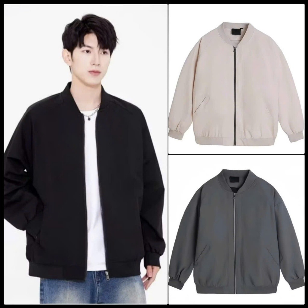 Áo khoác Bomber dù hai lớp trượt nước cả gió chống tia UV menwear jacket