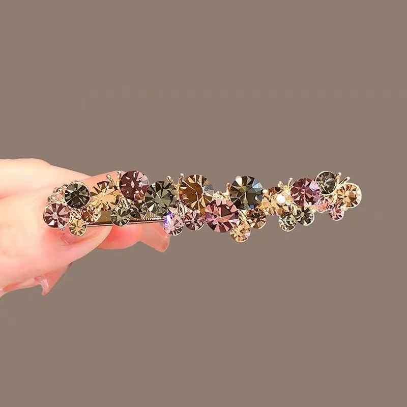 MAUROPOLI Kẹp Tóc Pha Lê Bướm Nhiều Màu Cao Cấp, Kẹp Bên Mùa Hè Cho Nữ