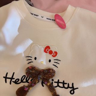 Áo thun bé gái Hello Kitty dễ thương - áo tay ngắn in hình phong cách Hàn Quốc