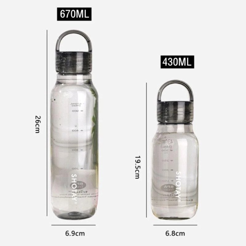 Cốc Nước Tritan Không Chứa BPA Chịu Nhiệt Cao 430ml 670ml Dung Tích Lớn Đối Với Sinh Viên