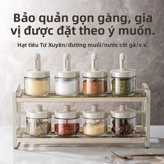 ☀ [1198 Người Đánh Giá] Bộ Gia Vị Kính Kéo Dài Kín Gia Vị Bình Gia Vị Chống Ẩm Tích Hợp Bình Gia Vị Nhà Bếp Bình Gia Vị Muối MSG JBPJ