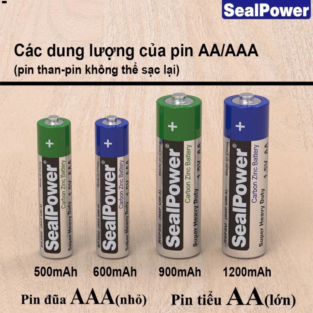 Hộp 40 pin than(carbon) AA,AAA SealPower Chất lượng cao. Pin tiểu,pin đũa 1.5V R6P,R03 dùng cho thiết bị gia đình...
