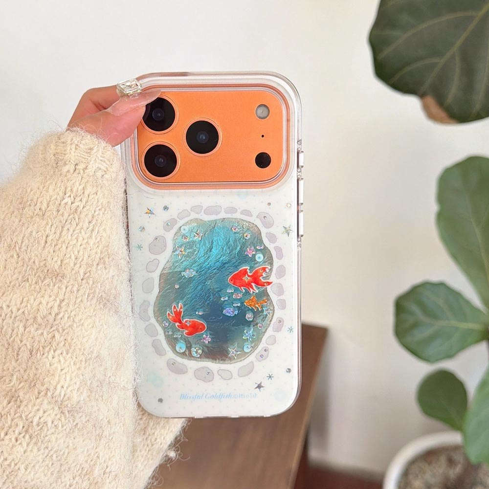 Ốp Lưng Cứng Tương Thích Với iPhone 13 14 14Pro 14ProMax 15 15Pro 15ProMax 16 16Pro 16ProMax 17 17Pro 17ProMax Ốp Họa Tiết Cá Vàng