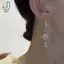 Mặt dây chuyền hình giọt hoa Zircon trắng thanh lịch Bông tai màu vàng dành cho nữ Tinh tế Tính khí ngọt ngào Trang sức bé gái