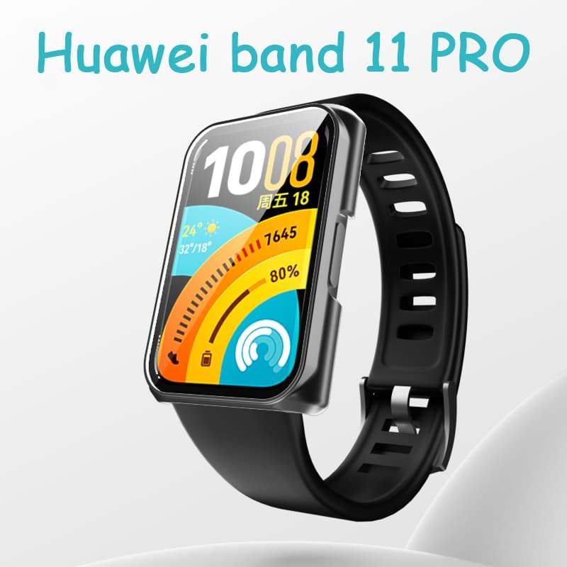 Ốp Lưng Cho Huawei Band 11 Pro Nhựa Ốp Lưng Vỏ Bảo Vệ Vòng Tay Huawei Band11 11Pro Vỏ PC Cứng Vỏ Bảo Vệ Toàn Diện Kính Phim Bảo Vệ