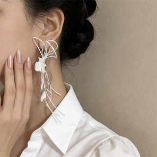 Bông tai dài vỏ Su Bai thiết kế nhỏ với nhiều lớp