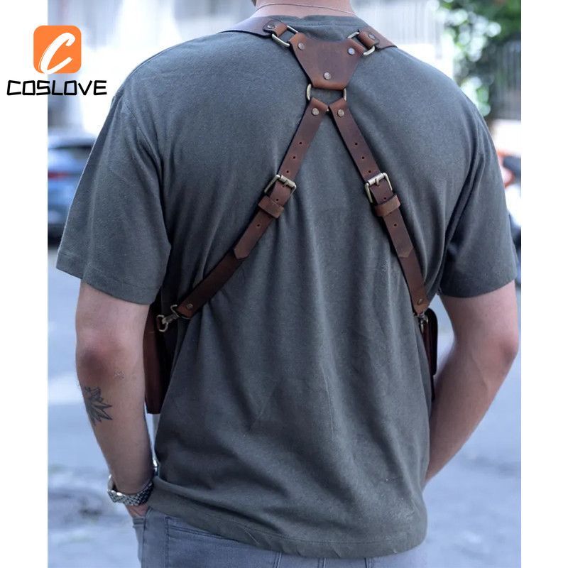Trang phục cosplay Leon S. Kennedy Resident Evil 4, phù hợp cho người phụ nữ với dây vai và đạo cụ kèm theo