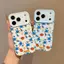 Túi Da Trang Trí Hoa Xanh Đỏ Vintage Dành Cho Ốp Lưng Iphone16 17Air14 13 11Pro Silicon