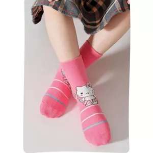 Tất cổ cao cho bé gái hình hello kitty dễ thương , co dãn 4 chiều, êm chân, thoáng khí. C87 SHOP