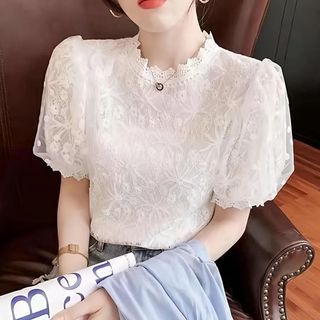 Quần Áo Nữ Tay Ngắn Voan Mùa Hè 2025 Phong Cách Mới, Kiểu Dáng Phía Tây, Size Lớn