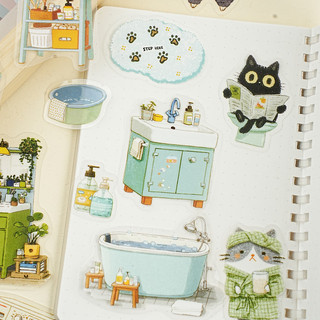 ENWEI 15 Cái [Dòng thì thầm cư trú] Hồng Dreamy Slumber Ấm áp Fuzzy Ôm Nhãn dán PET Tạp chí Trang trí Collage Scrapbooking Đồ dùng