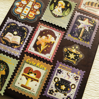 ENWEI 25 Chiếc [Fantasy Notes] PET Vàng Lá Cà Phê Hương Thơm Vintage Trang Trí Cắt Dán Cho Tạp Chí Sổ Lưu Niệm Người Lập Kế Hoạch