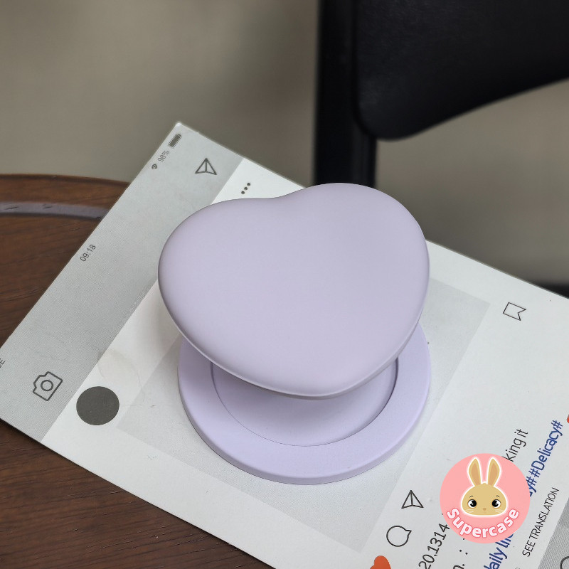 Dễ Thương Màu Silicon Hình Trái Tim Giá Đỡ Điện Thoại Màu Kẹo Cảm Giác Da Từ Đứng Mẫu Đa Năng Di Động Trang Trí